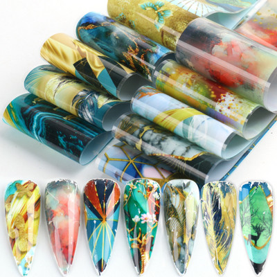 14 τμχ/Σετ Αλουμινένιο Καθρέφτη Νυχιών Αλουμινίου Αυτοκόλλητα Μεταφοράς Μεταλλικό Ροζ Χρυσό Ασημί Φύλλο Νυχιών Χαρτί Wraps Flakes Μανικιούρ TR996