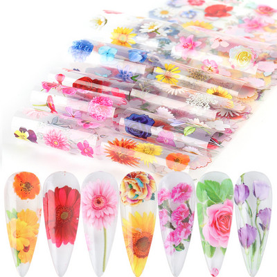 14 τμχ/Σετ Αλουμινένιο Καθρέφτη Νυχιών Αλουμινίου Αυτοκόλλητα Μεταφοράς Μεταλλικό Ροζ Χρυσό Ασημί Φύλλο Νυχιών Χαρτί Wraps Flakes Μανικιούρ TR996