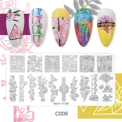 ROSALIND Πλάκα σφράγισης Γυναικεία Πρόσωπο Λουλούδι Φρούτα Γάτα Σκύλος Εικόνα Πρότυπα Νυχιών Τέχνης DIY Σχέδιο Ζωγραφισμένα Ατσάλινα Πρότυπα Πρότυπα Σφραγίδας Πλάκες