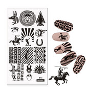 1Pc Tribe Nail Stamping Plates Template Stamping Nail Art Templates Polish Indians & Horse Riding Design DIY Manicure Mezerdoo B13