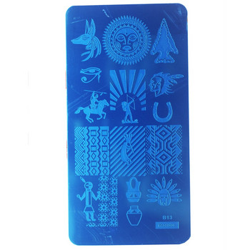 1Pc Tribe Nail Stamping Plates Template Stamping Nail Art Templates Polish Indians & Horse Riding Design DIY Manicure Mezerdoo B13