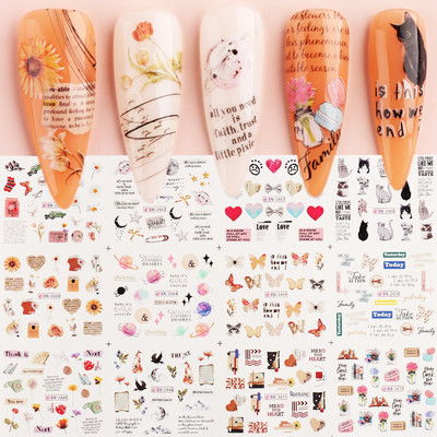 Αυτοκόλλητα νυχιών με αυτοκόλλητα Αγίου Βαλεντίνου Red Love Heart Έρως τόξο Βέλος Αυτοκόλλητο συρόμενο γράμματα Διακόσμηση νυχιών για μανικιούρ LEBN