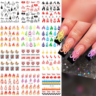 Αυτοκόλλητα νυχιών με αυτοκόλλητα Αγίου Βαλεντίνου Red Love Heart Έρως τόξο Βέλος Αυτοκόλλητο συρόμενο γράμματα Διακόσμηση νυχιών για μανικιούρ LEBN