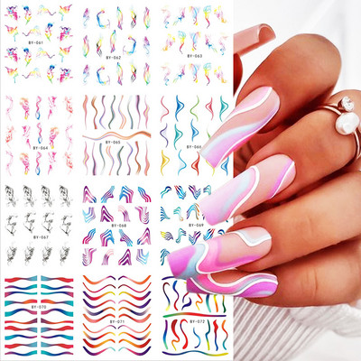 Αυτοκόλλητα νυχιών με αυτοκόλλητα Αγίου Βαλεντίνου Red Love Heart Έρως τόξο Βέλος Αυτοκόλλητο συρόμενο γράμματα Διακόσμηση νυχιών για μανικιούρ LEBN