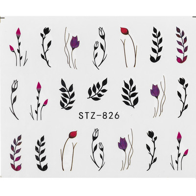 Hot Sell 1Pcs 3D Floral Nail Art Αυτοκόλλητα μεταφοράς νερού Συμβουλές διακόσμησης για μανικιούρ φύλλα λουλουδιών Χαλκομανίες νυχιών Εργαλεία Χονδρική