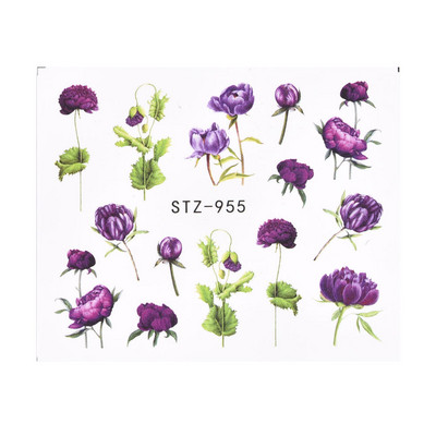 Hot Sell 1Pcs 3D Floral Nail Art Αυτοκόλλητα μεταφοράς νερού Συμβουλές διακόσμησης για μανικιούρ φύλλα λουλουδιών Χαλκομανίες νυχιών Εργαλεία Χονδρική