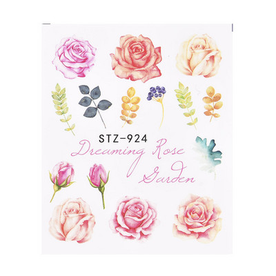 Hot Sell 1Pcs 3D Floral Nail Art Αυτοκόλλητα μεταφοράς νερού Συμβουλές διακόσμησης για μανικιούρ φύλλα λουλουδιών Χαλκομανίες νυχιών Εργαλεία Χονδρική