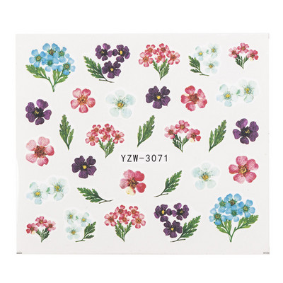 Hot Sell 1Pcs 3D Floral Nail Art Αυτοκόλλητα μεταφοράς νερού Συμβουλές διακόσμησης για μανικιούρ φύλλα λουλουδιών Χαλκομανίες νυχιών Εργαλεία Χονδρική