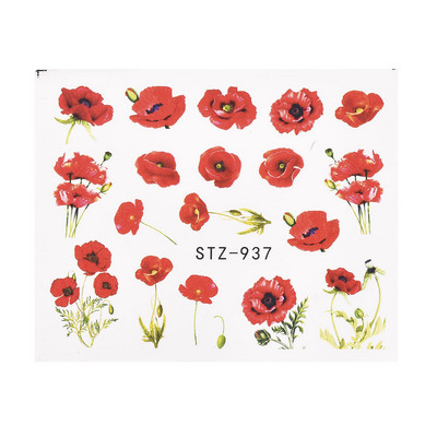 Hot Sell 1Pcs 3D Floral Nail Art Αυτοκόλλητα μεταφοράς νερού Συμβουλές διακόσμησης για μανικιούρ φύλλα λουλουδιών Χαλκομανίες νυχιών Εργαλεία Χονδρική