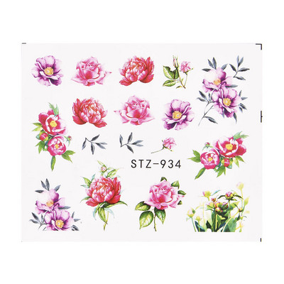 Hot Sell 1Pcs 3D Floral Nail Art Αυτοκόλλητα μεταφοράς νερού Συμβουλές διακόσμησης για μανικιούρ φύλλα λουλουδιών Χαλκομανίες νυχιών Εργαλεία Χονδρική
