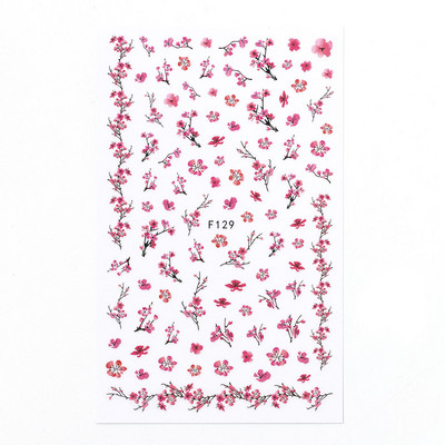 Hot Sell 1Pcs 3D Floral Nail Art Αυτοκόλλητα μεταφοράς νερού Συμβουλές διακόσμησης για μανικιούρ φύλλα λουλουδιών Χαλκομανίες νυχιών Εργαλεία Χονδρική