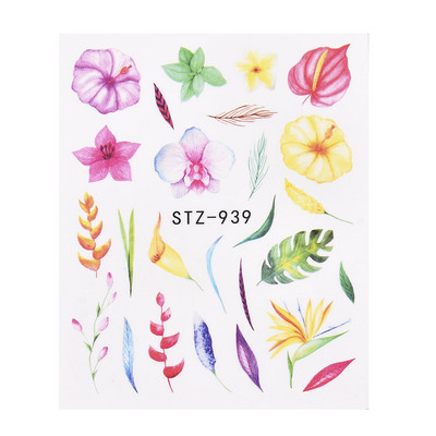 Hot Sell 1Pcs 3D Floral Nail Art Αυτοκόλλητα μεταφοράς νερού Συμβουλές διακόσμησης για μανικιούρ φύλλα λουλουδιών Χαλκομανίες νυχιών Εργαλεία Χονδρική