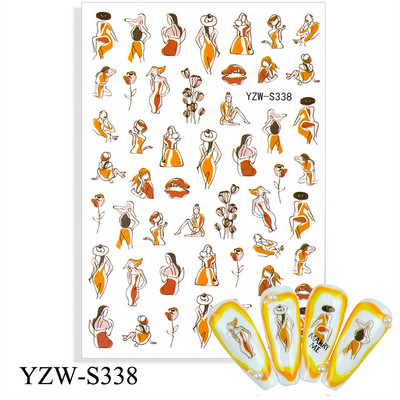 3D αυτοκόλλητα για νύχια Ροζ γάτα με πεντάγραμμο Love Heart Αυτοκόλλητα αυτοκόλλητα αδιάβροχα μανικιούρ μόδας Φύλλο νυχιών Διακοσμήσεις νυχιών