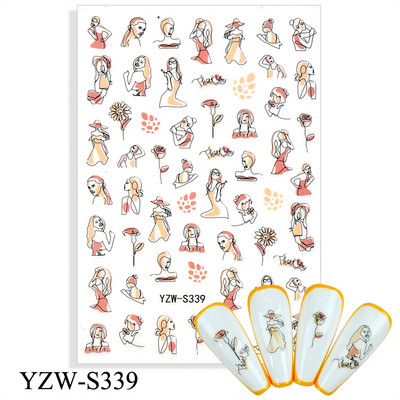 3D αυτοκόλλητα για νύχια Ροζ γάτα με πεντάγραμμο Love Heart Αυτοκόλλητα αυτοκόλλητα αδιάβροχα μανικιούρ μόδας Φύλλο νυχιών Διακοσμήσεις νυχιών