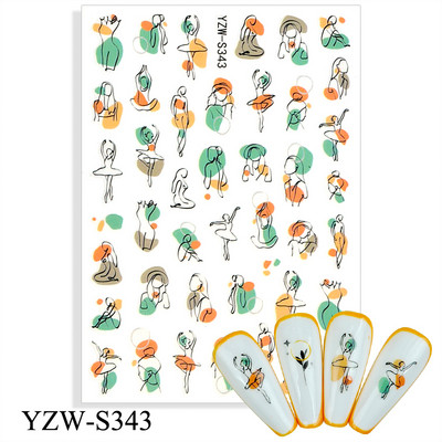 3D αυτοκόλλητα για νύχια Ροζ γάτα με πεντάγραμμο Love Heart Αυτοκόλλητα αυτοκόλλητα αδιάβροχα μανικιούρ μόδας Φύλλο νυχιών Διακοσμήσεις νυχιών