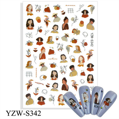 3D αυτοκόλλητα για νύχια Ροζ γάτα με πεντάγραμμο Love Heart Αυτοκόλλητα αυτοκόλλητα αδιάβροχα μανικιούρ μόδας Φύλλο νυχιών Διακοσμήσεις νυχιών