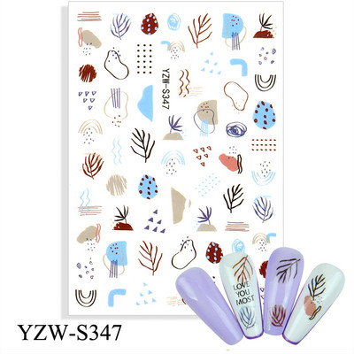 3D αυτοκόλλητα για νύχια Ροζ γάτα με πεντάγραμμο Love Heart Αυτοκόλλητα αυτοκόλλητα αδιάβροχα μανικιούρ μόδας Φύλλο νυχιών Διακοσμήσεις νυχιών