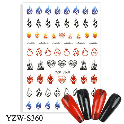 3D αυτοκόλλητα για νύχια Ροζ γάτα με πεντάγραμμο Love Heart Αυτοκόλλητα αυτοκόλλητα αδιάβροχα μανικιούρ μόδας Φύλλο νυχιών Διακοσμήσεις νυχιών