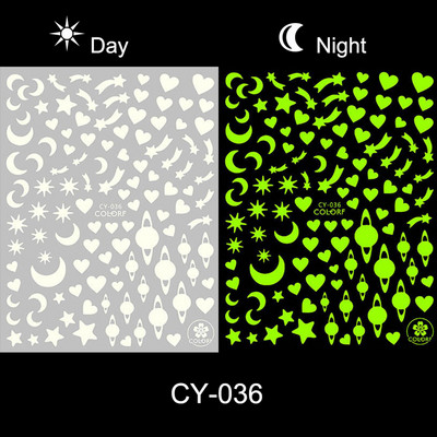 1/6 DB Star Rose Flame Butterfly 3D körömdíszítő csillámos matrica sötétben világító körömmatricák barkácsolj világító hatású körömlakk matrica