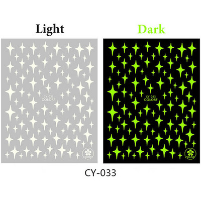 1/6 DB Star Rose Flame Butterfly 3D körömdíszítő csillámos matrica sötétben világító körömmatricák barkácsolj világító hatású körömlakk matrica