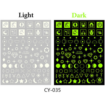 1/6 DB Star Rose Flame Butterfly 3D körömdíszítő csillámos matrica sötétben világító körömmatricák barkácsolj világító hatású körömlakk matrica