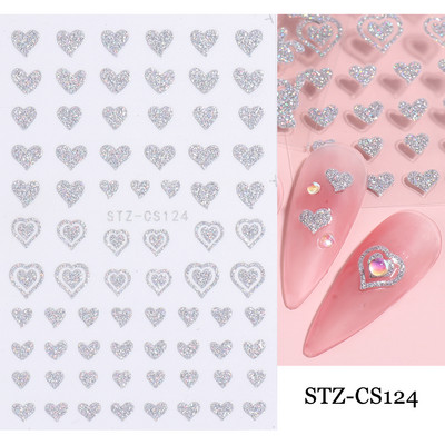 Τρισδιάστατο αντανακλαστικό αυτοκόλλητο νυχιών Snowflakes Χριστουγεννιάτικη διακόσμηση 2022 Suagr Coating Effect Shiny Glitter Sliders Hearts Decal NLLS-J19