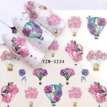 1 PC Flower / Animal Designs Water Transfer Sticker Nail Art Decals Направи си сам Fashion Wraps Съвети Инструменти за маникюр