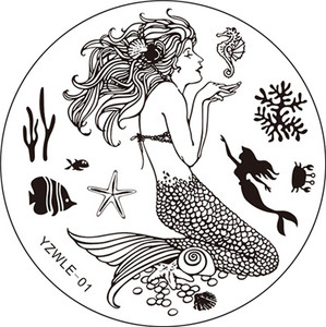 1 ΤΕΜ Χειροποίητο αυθεντικό σχέδιο Στρογγυλό ανοξείδωτο ατσάλι DIY Σφράγιση εικόνας Πλάκες τέχνης νυχιών Πρότυπα στένσιλ 30 στυλ για επιλογή