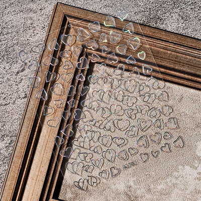 1 τεμ. Αυτοκόλλητα Kawaii Love Heart Nail Art 3D Πολύχρωμα Κούφια Love Σχέδιο συρόμενου νυχιών Αυτοκόλλητα μεικτού μεγέθους Διακοσμητικά νυχιών