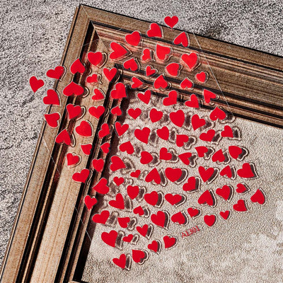 1 τεμ. Αυτοκόλλητα Kawaii Love Heart Nail Art 3D Πολύχρωμα Κούφια Love Σχέδιο συρόμενου νυχιών Αυτοκόλλητα μεικτού μεγέθους Διακοσμητικά νυχιών