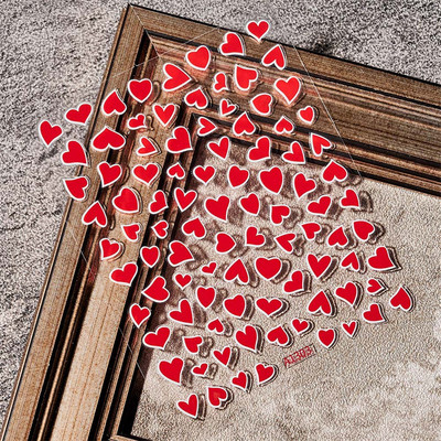 1 τεμ. Αυτοκόλλητα Kawaii Love Heart Nail Art 3D Πολύχρωμα Κούφια Love Σχέδιο συρόμενου νυχιών Αυτοκόλλητα μεικτού μεγέθους Διακοσμητικά νυχιών