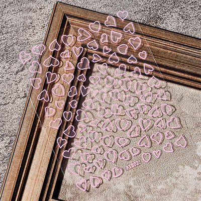 1 τεμ. Αυτοκόλλητα Kawaii Love Heart Nail Art 3D Πολύχρωμα Κούφια Love Σχέδιο συρόμενου νυχιών Αυτοκόλλητα μεικτού μεγέθους Διακοσμητικά νυχιών