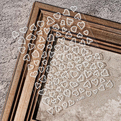 1 τεμ. Αυτοκόλλητα Kawaii Love Heart Nail Art 3D Πολύχρωμα Κούφια Love Σχέδιο συρόμενου νυχιών Αυτοκόλλητα μεικτού μεγέθους Διακοσμητικά νυχιών