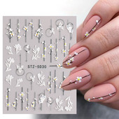 5D nyári virágos köröm dombornyomott matrica elegáns virágos esküvői manikűr design ragasztós csúszka gravírozott körömdísz BESTZ-5D30