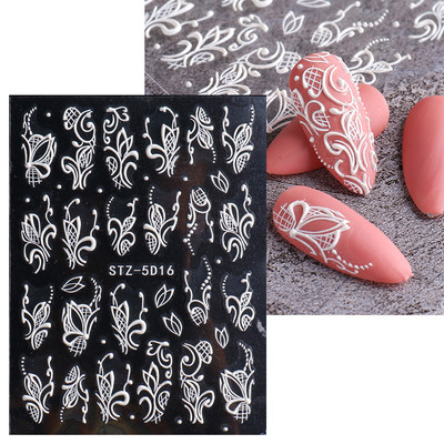5D nyári virágos köröm dombornyomott matrica elegáns virágos esküvői manikűr design ragasztós csúszka gravírozott körömdísz BESTZ-5D30