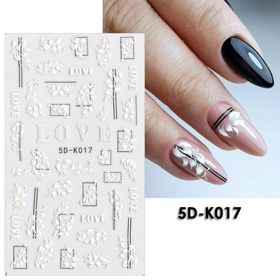 5D nyári virágos köröm dombornyomott matrica elegáns virágos esküvői manikűr design ragasztós csúszka gravírozott körömdísz BESTZ-5D30