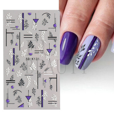 5D nyári virágos köröm dombornyomott matrica elegáns virágos esküvői manikűr design ragasztós csúszka gravírozott körömdísz BESTZ-5D30