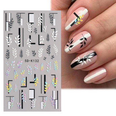 5D nyári virágos köröm dombornyomott matrica elegáns virágos esküvői manikűr design ragasztós csúszka gravírozott körömdísz BESTZ-5D30