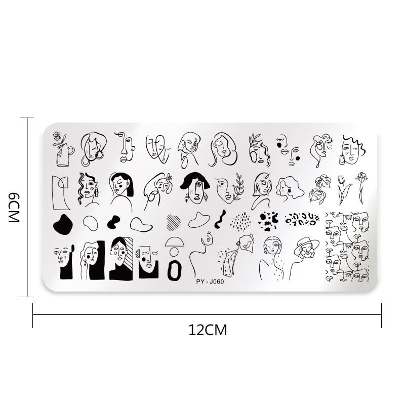 PICT YOU Körömnyomó lemezek Karakterek Vonalminta Körömdíszítés Lemez Stencil Vonal Képek Emberek Téma Képlemezek Tervezési forma