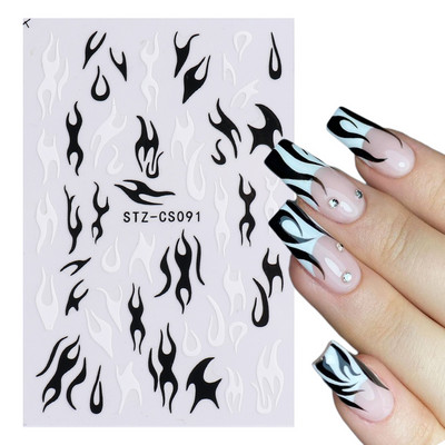 White Cloud Star Nail Art Αυτοκόλλητα Αυτοκόλλητα Αυτοκόλλητα Γαλλικές συμβουλές ρίγες γραμμή 3D αυτοκόλλητα συρόμενα νύχια Διακοσμητικά μανικιούρ TRSTZ-CS156