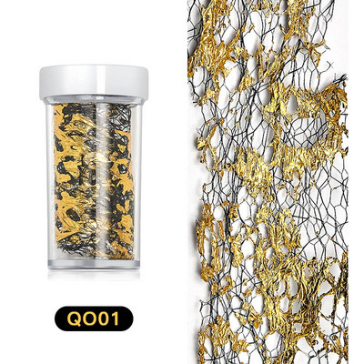 4*50cm/tekercses vonalú körömmatricák körmökhöz arany ezüst hálós körömátvivő fólia papírmatricák 3D körömdíszítések barkácsolás
