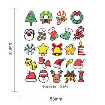Χριστουγεννιάτικο λουλούδι λουλούδι Χειμωνιάτικα αυτοκόλλητα νυχιών Αυτοκόλλητα καρτούν Πουλί Santa Penguin Elk Slider μεταφοράς νερού Πρωτοχρονιάτικο ντεκόρ μανικιούρ