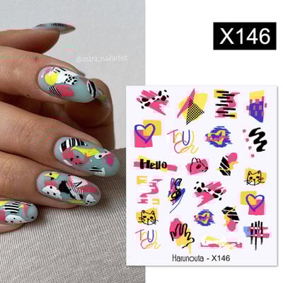 Karácsonyi hópehely virág téli matricák köröm matricák rajzfilm madár Mikulás pingvin jávorszarvas vízáteresztő csúszka újévi dekoráció manikűr