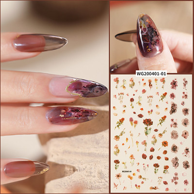 ÚJ 3D Virág Körömmatrica Rózsaszín rózsa DIY Körömragasztó Csúszka Szépség Esküvői Körömdíszítések Tervek Eszköz manikűr