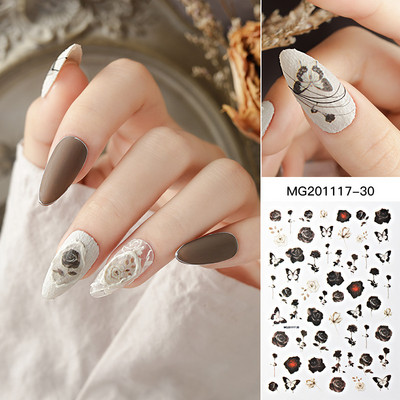 ÚJ 3D Virág Körömmatrica Rózsaszín rózsa DIY Körömragasztó Csúszka Szépség Esküvői Körömdíszítések Tervek Eszköz manikűr