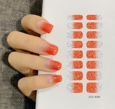 1 lapos csillogó körömmatricák Teljes fedő matricák körömművészethez Öntapadó matricák manikűrhöz Vízálló körömmatricák