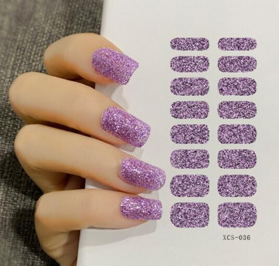 1 lapos csillogó körömmatricák Teljes fedő matricák körömművészethez Öntapadó matricák manikűrhöz Vízálló körömmatricák