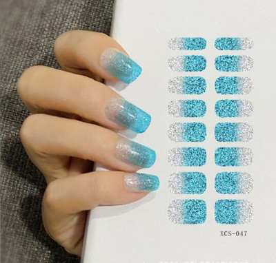 1 lapos csillogó körömmatricák Teljes fedő matricák körömművészethez Öntapadó matricák manikűrhöz Vízálló körömmatricák