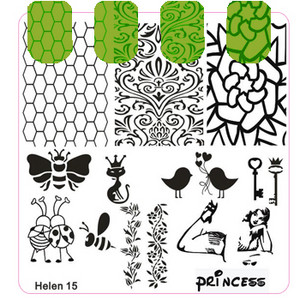 Négyzet alakú köröm sablonok lemez virág torta lány geometria jármű bélyegző sablon manikűr bélyegző képlemez