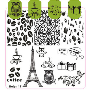 Négyzet alakú köröm sablonok lemez virág torta lány geometria jármű bélyegző sablon manikűr bélyegző képlemez